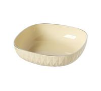 Qalvona de Frutas de Gran Capacidad, Plástico, Redondo con Patrón de Rayas Diamante - Diseño Elegante y Versátil, Fácil de Limpiar, Ideal para Salón y Mesa de Café (Patrón de rayas de diamantes)