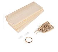Qalvona Estante de Pared de Madera y Cuerda de Cáñamo, Repisa Colgante de 3 Niveles, Rack para Macetas y Almacenaje - Diseño Natural y Resistente, Ideal para Hogar y Jardín (3 Niveles)