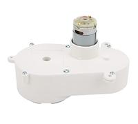 Qalvona Motor Eléctrico con Caja de Engranajes para Coche Infantil, 12V 5600RPM, ABS y Aleación Blanca - Alta Durabilidad, Fácil Instalación, Ideal para Repuestos de ATV y Vehículos