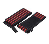 Qalvona Muñequeras Deportivas para Levantamiento, Soporte de Muñeca con Compresión, 1 Par - Cierre Ultra Ancho, Ajuste Cómodo, Protección para Entrenamiento y Pesas (Rojo Negro)