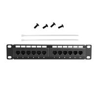 Qalvona Panel de Parcheo UTP 12 Puertos CAT6, Rack de Cable Ethernet RJ45, Material Resistente y Alta Fiabilidad - Conectividad Estable, Contactos Dorados, Ideal para Redes Profesionales