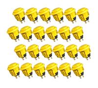 QANBA D-lite - Botones originales de arcade, botones de palanca de mando a presión para máquinas recreativas de bricolaje, interruptor de botón de 24 mm (en caja (24 mm, amarillo (EL11), 24 piezas)