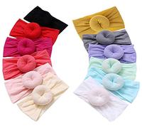 Qandsweet Baby Headbands Circle Bows Knotted Soft Silk Nylon Headwraps For Newborn Infant Toddlers Girl Kids