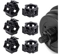 Qanye Liberación Rápida Cierres para Pesas de 30 mm, 6 Piezas Abrazaderas para Barra, Barbell Clamps de Muelle para Levantamiento de Pesas, Entrenamiento de Fuerza en Gimnasio, 3 Colores (Negro)