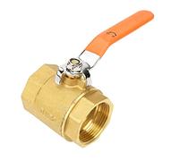 QANYEGN 1pc DN32 1-1/4BSP Válvula de bola de la tubería de latón, válvula de bola de latón con mango de 1.6MPa para gas de aceite de agua