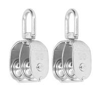 QANYEGN 2Pcs U Type M20 Double Pulley Block, Stainless Steel Pulley Rollers, Heavy Duty Swivel Pulley Block, 75KG Load Bearing for Lifting Cables