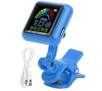 QANYEGN Afinador de guitarra con clip, afinador de guitarra, afinador de micro cabezal para guitarra acústica, guitarra eléctrica, bajo, mandolina, banjo (blue)