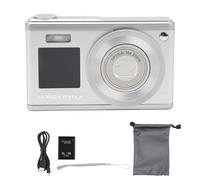 QANYEGN Cámara Digital, Lente telescópica, cámara óptica Digital con Doble Zoom, Pantalla IPS de 2,88 Pulgadas, antivibración, Zoom óptico 10X, 1000 mAh, cámara de vlogging con (Plata)