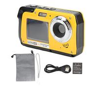 QANYEGN Cámara Impermeable 4K, Cámara Digital De Pantalla Dual, Cámara De Vídeo Submarina, Zoom Digital 18x, 56 Megapíxeles para Buceo, Natación