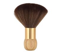 QANYEGN Cepillo para polvo de cuello de barbero, cepillo de limpieza suave, cepillo de barrido de pelo corto, herramienta profesional de salón (color madera natural)