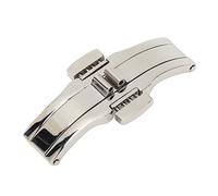 QANYEGN Cierre de Reloj, Cierre desplegable de Reloj de Doble botón, Extensor de Correa de Reloj de Acero Inoxidable para Accesorio de Repuesto de Correa de Reloj de Cuero (4.5 * 15)