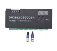 QANYEGN DMX Decoder, controlador de decodificador LED, controlador LED DMX512 del controlador de atenuación de pantalla digital de 24 canales para la luz de tira RGB