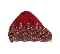 QANYEGN Envolturas de cabeza de turbante, gorra sedosa de cuentas pre atadas, encaje suave y sombrero de cabello con cuentas para un evento elegante o ropa diaria (Couleur caramel) (Bleu violacé)