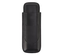 QANYEGN Estuche para cigarros de Cuero, Estuche para humidificador de cigarros de Cuero sintético, Accesorios portátiles para Porta cigarros con 2 Dedos para Viajes, Fiestas y nego (Negro)