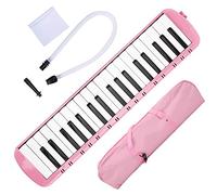 QANYEGN Melódica De 37 Teclas, Piano De Teclado De Aire, Piano De Viento con Teclado con Juego De Tubos con Boquilla para Principiantes Entrenamiento Profesional(Rosa)
