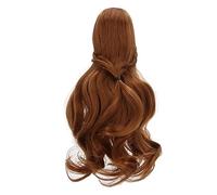 QANYEGN Peluca de muñeca, peluca de cabello de muñeca rizado, flequillo puro cortando el reemplazo de peluca de cabello de muñeca por 1/3 8 a 9 pulgadas de circunferencia de la cab (Marrón claro)
