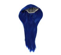 QANYEGN Pelucas largas y rectas, pelucas de fibra de alta temperatura, peluca de alta densidad con pelucha incorporada para fiesta, cosplay, uso diario y festivales (Gris fumé) (Argent blanc) (Bleu