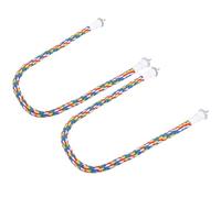 QANYEGN Perca de Cuerda para pájaros, Coloridos Juguetes para Masticar Hechos a Mano, Soporte en Espiral para Columpio de Periquito, Cuerda elástica para Juguetes para pájaros, 2 uds. (60CM)