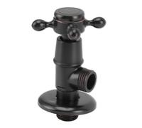 QANYEGN Válvula de cierre, válvula de cierre en ángulo de latón macizo, válvula triangular retro engrosada fría y caliente para fregadero de agua, baño, inodoro, cocina (Negro)