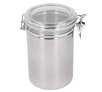 QAONEAY Lata sellada de acero inoxidable, recipiente almacenamiento alimentos con tapas transparentes, botes herméticos cocina for leche frutas secas en polvo (extra grande 2100 ml)