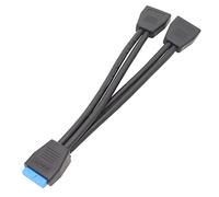 Qaonsciug 1 cable divisor de extensión USB de 19 pines para placa base, 20 cm, 19 pines, cable de extensión interna, color negro