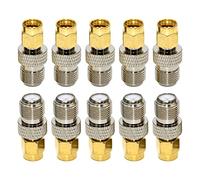 Qaonsciug 10 piezas SMA macho a F hembra RF adaptador coaxial para profesionales y aficionados gran conectividad conectores de latón