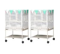 Qaonsciug 2 forros prácticos para bordes de jaula de pájaros, protección contra salpicaduras, barrera lateral, accesorios para jaula