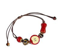 Qaonsciug Abalorio artístico de cerámica con forma de fruta tejida a mano, regalo para jóvenes creadores de tendencias y amantes del arte