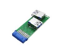 Qaonsciug Adaptador divisor USB 3.0 para placas base de expansión de 19 pines hembra a dos puertos de 20 pines, transferencia de datos de velocidad rápida, divisor de expansión USB