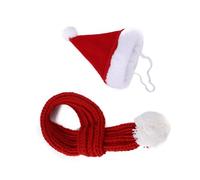 Qaonsciug Bonito traje de Navidad de animales, para fiesta de mascotas, disfraz cálido para perro, gorro de Papá Noel, accesorio cálido para fiesta