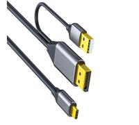 Qaonsciug Cable USB C 4K a 60Hz con adaptador macho a tipo macho, adaptador táctil con táctil