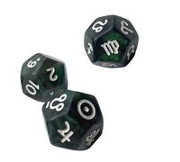 Qaonsciug Dados poliédricos coloridos de adivinación de 12 caras, juego astrológico colorido para orientación y juego, purpurina de tres colores adivinación