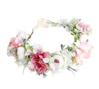 Qaonsciug Diadema de flores pastorales para viajes, tomar fotos, primavera, niña, pelo étnico, boda, fiesta