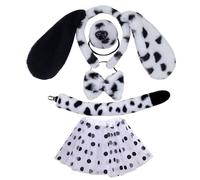 Qaonsciug Diadema de orejas de animal para niños, diadema de perro, pajarita, cola, traje de escenario para Halloween, cosplay, fiesta