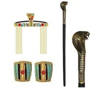 Qaonsciug Diadema dorada de serpiente egipcia para el pelo, serpientes, cosplay, reina de Egipto, accesorio para el pelo de faraón