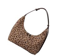 Qaonsciug Elegante bolsa de gamuza con varias opciones de transporte, elegante bolso de mano a la moda para las axilas para varias ocasiones, Patrón de leopardo marrón, One Size