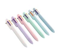 Qaonsciug Paquete de 6 bolígrafos retráctiles multicolor con punta de 0,5 mm para uso escolar y escritura creativa