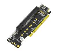 Qaonsciug PCIe4.0 - Divisor de tarjeta de expansión X16 ranura en dos conexiones 4X PCIe X16 (8X) adaptador para disco NVMe múltiples dispositivos, tarjeta de expansión de almacenamiento de ciencia de