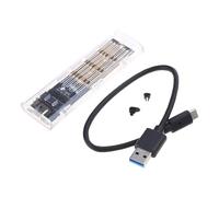 Qaonsciug Transparente - Caja de Unidad M.2 Soporta Hasta 2 Capacidad de Almacenamiento USB 3.2 TypeC Caja de Disco Duro Portocol Box