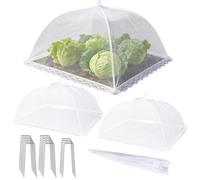 Qapayieg Cubierta de Malla de jardín - Reutilizable Plegable 4 Piezas 43 x 43 cm,de Malla para Plantas - para Exteriores, Invernadero, Verduras, Flores, Fresas, bonsáis, Camas de Enrejado