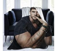 QapLWczK Chris Hemsworth - Manta de forro polar suave y cómoda para sofá, cama, oficina, rodilleras, cama, coche, campamento, playa