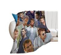 QapLWczK Handsome Theo James - Manta de franela ultra suave, 75 % poliéster, 25 % forro polar de visón, una sola capa, 40 x 30 pulgadas, manta sólida oscura para uso doméstico y actividades al aire