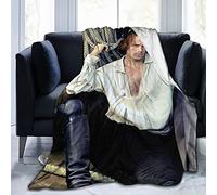 QapLWczK Manta Jamie Fraser de franela ultra suave y ligera para sofá, cama, manta térmica cálida de franela afelpada para todas las estaciones, 50 x 60 pulgadas, color negro