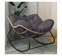 QAQCDAHJI Silla Papasan de Interior, Tumbona de Mimbre Extragrande, Silla Colgante Tipo Huevo for Patio, balcón, jardín o Sala de Estar (Beige)(Dark Gray)