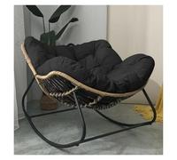 QAQCDAHJI Silla Papasan de Interior, Tumbona de Mimbre Extragrande, Silla Colgante Tipo Huevo for Patio, balcón, jardín o Sala de Estar (Beige)(Black)