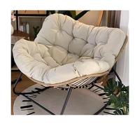 QAQCDAHJI Silla Papasan de Interior, Tumbona de Mimbre Extragrande, Silla Colgante Tipo Huevo for Patio, balcón, jardín o Sala de Estar (Beige)(Off-White)