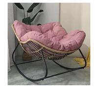 QAQCDAHJI Sillón Papasan de Interior, Mecedora Tipo Huevo for Patio, sillón de ratán, Silla Moderna Estilo regio for Sala de Estar, Porche o jardín.(Pink)