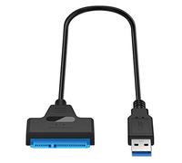 QARIDO Cable USB para Disco Duro | Adaptador SATA a USB | Cable Disco Duro para HDD SSD 2,5 Pulgadas Compatible con Windows 7/XPs/Server 2003 y 2008