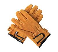 QARIDO Guantes ignífugos | Guantes Leña Hombre | leña para soldar con Aislamiento Resistente a Altas temperaturas para Cuero Vaca Artificial Grueso ignífugo