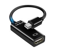 QarulG Adaptador 4K Mini DisplayPort a HDMI, chapado en oro, trenzado de aluminio, adaptador Mini DP a HDMI, convertidor para Thunderbolt 1/2, MacBook Pro, MacBook Air, iMac, Surface Pro, XPS y más